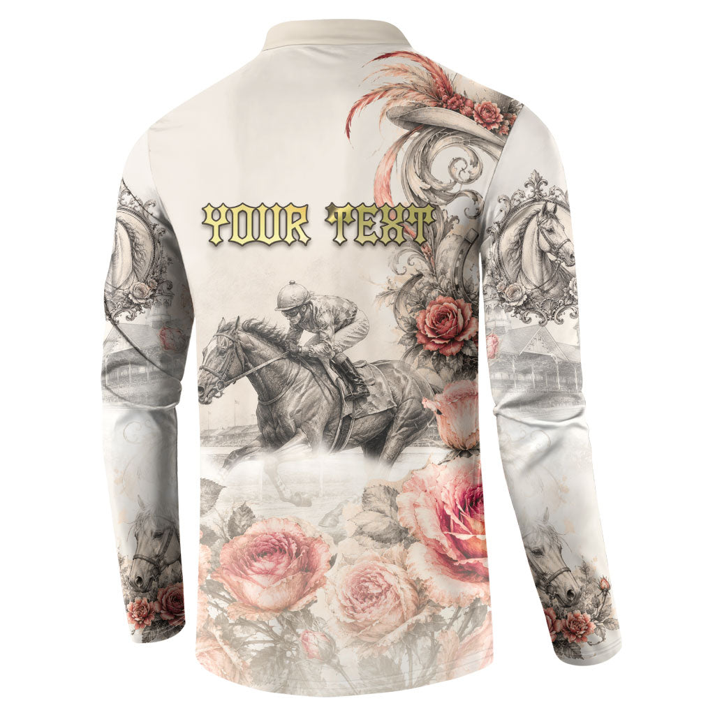 Personalized Kentucky Horse Button Sweatshirt Run For The Roses