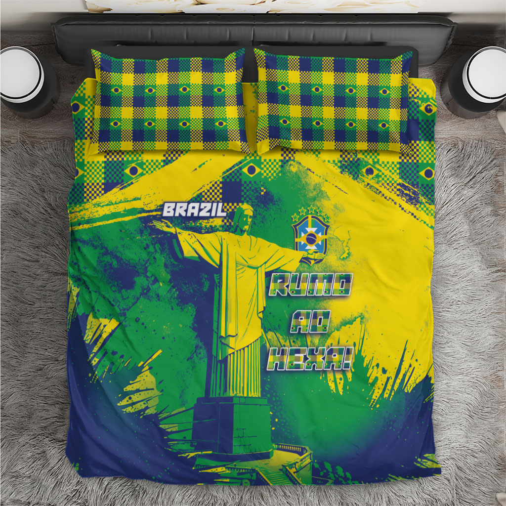 Brazil Football Bedding Set Rumo Ao Hexa Grunge Style