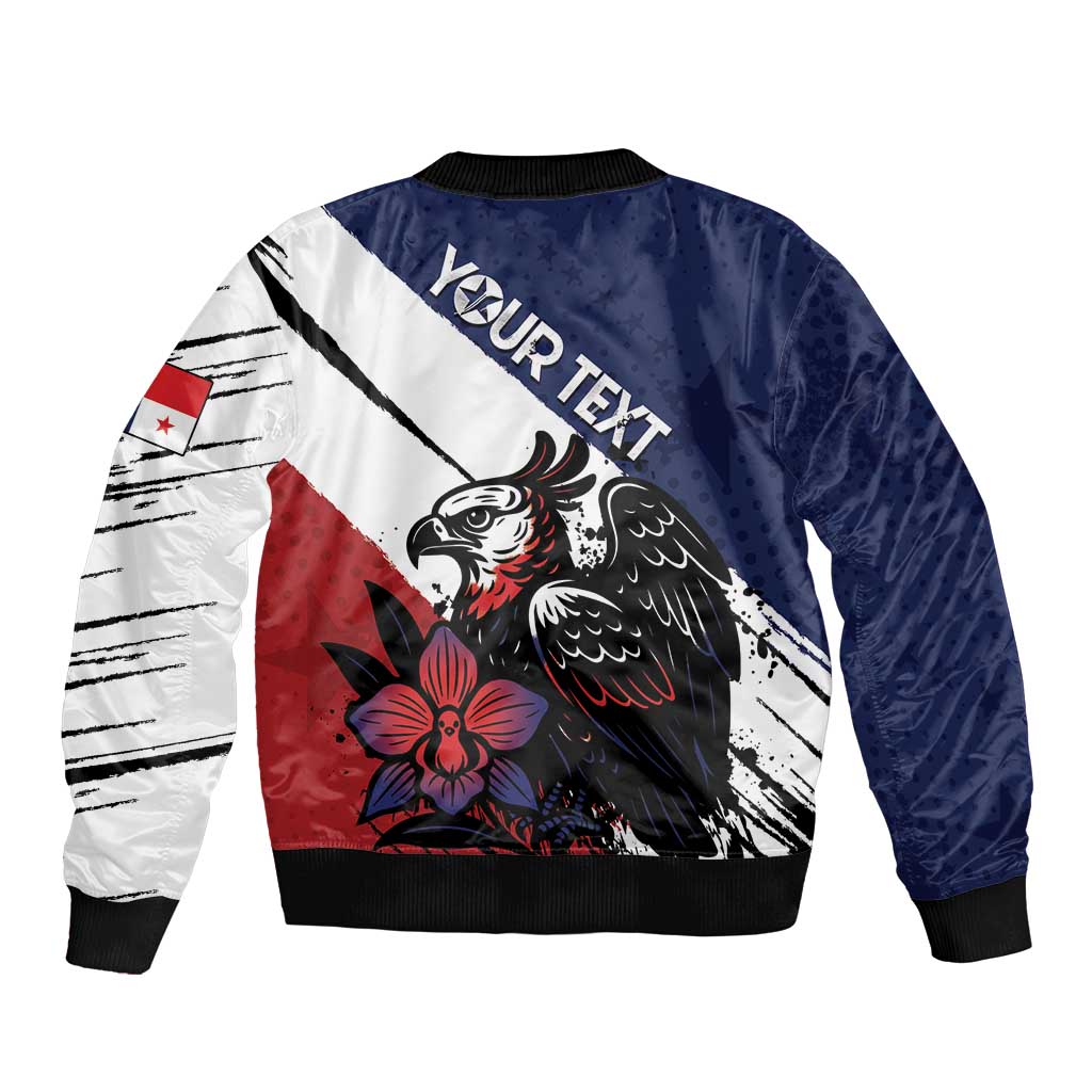 Personalized Panama Bomber Jacket Harpy Eagle Bird Grunge Style