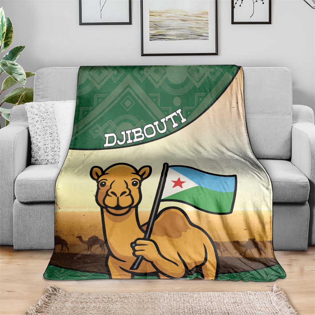 Djibouti Blanket Camel Holding Jabuuti Flag