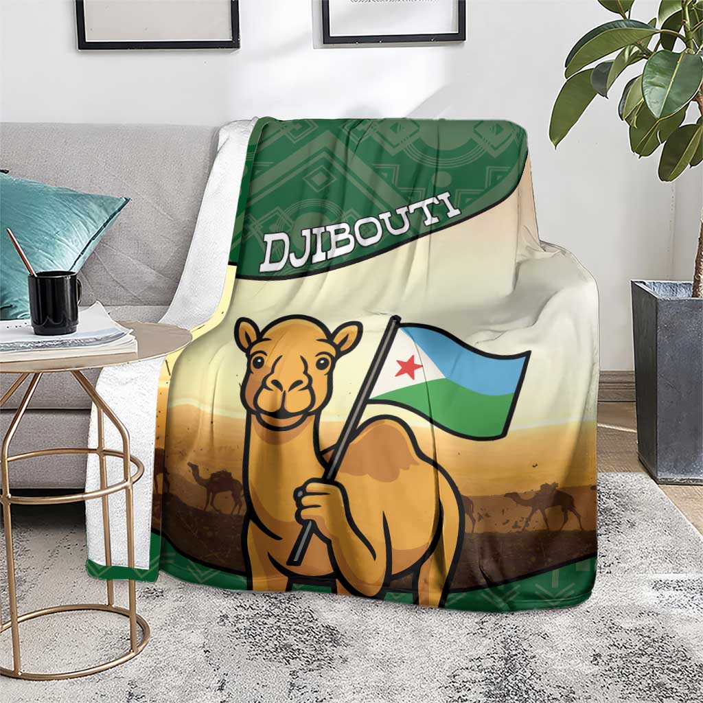 Djibouti Blanket Camel Holding Jabuuti Flag