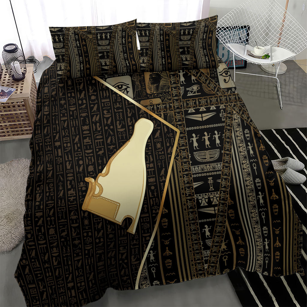 Egypt Hedjet Crown Bedding Set Ancient Mythology Upper Pharaoh