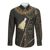 Egypt Hedjet Crown Long Sleeve Button Shirt Ancient Mythology Upper Pharaoh