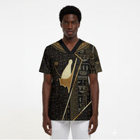 Egypt Pschent Crown Scrub Top Ancient Mythology Unified Pharaoh