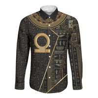 Egypt Shen Ring Long Sleeve Button Shirt Ancient Mythology Eternally Protecting