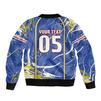 Custom Cape Verde Bomber Jacket Blue Shark National Flag