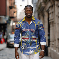 Custom Cape Verde Long Sleeve Button Shirt Blue Shark National Flag