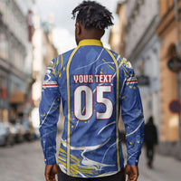 Custom Cape Verde Long Sleeve Button Shirt Blue Shark National Flag