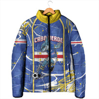 Custom Cape Verde Padded Jacket Blue Shark National Flag