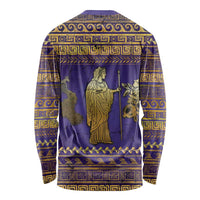 Hera Long Sleeve Shirt Goddess With Ancient Greek Pattern - Wonder Print Shop
