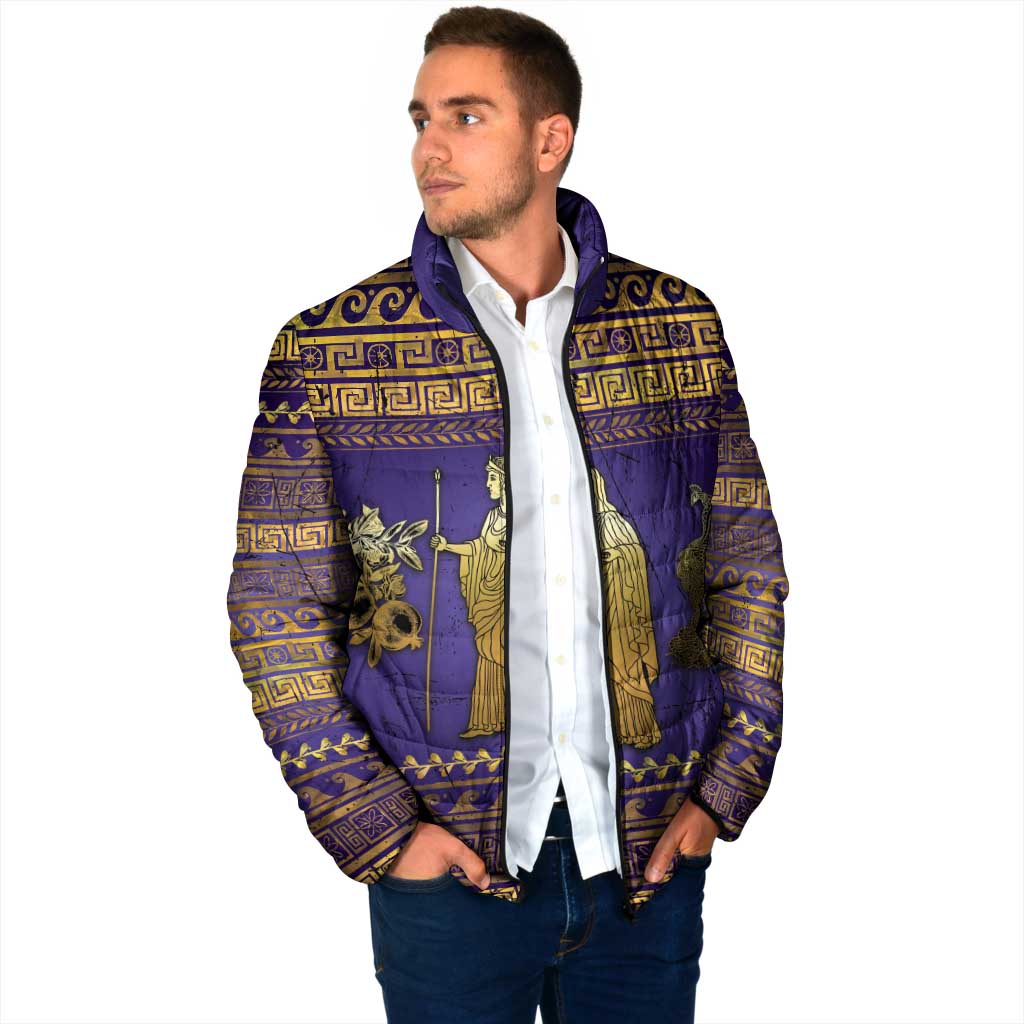 Hera Padded Jacket Goddess With Ancient Greek Pattern - Wonder Print Shop