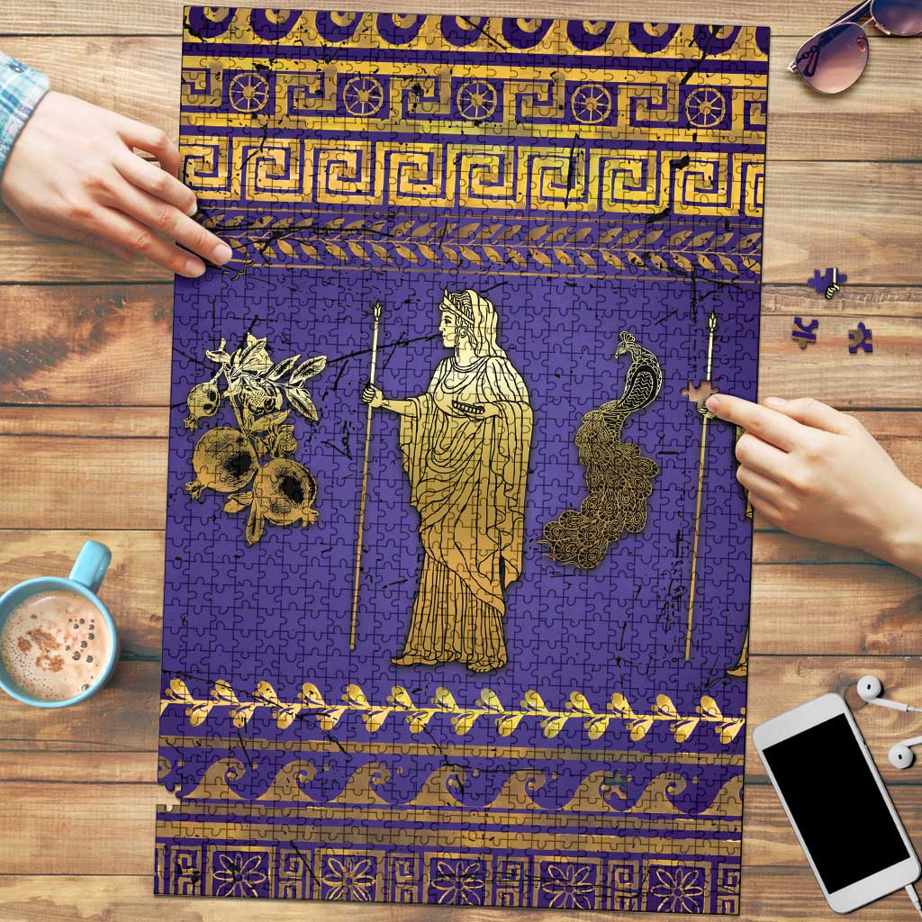 Hera Puzzle Goddess With Ancient Greek Pattern - Wonder Print Shop