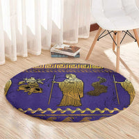Hera Round Carpet Goddess With Ancient Greek Pattern - Wonder Print Shop