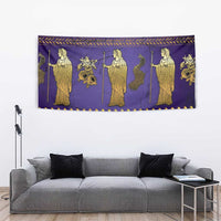 Hera Tapestry Goddess With Ancient Greek Pattern - Wonder Print Shop