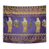 Hera Tapestry Goddess With Ancient Greek Pattern - Wonder Print Shop