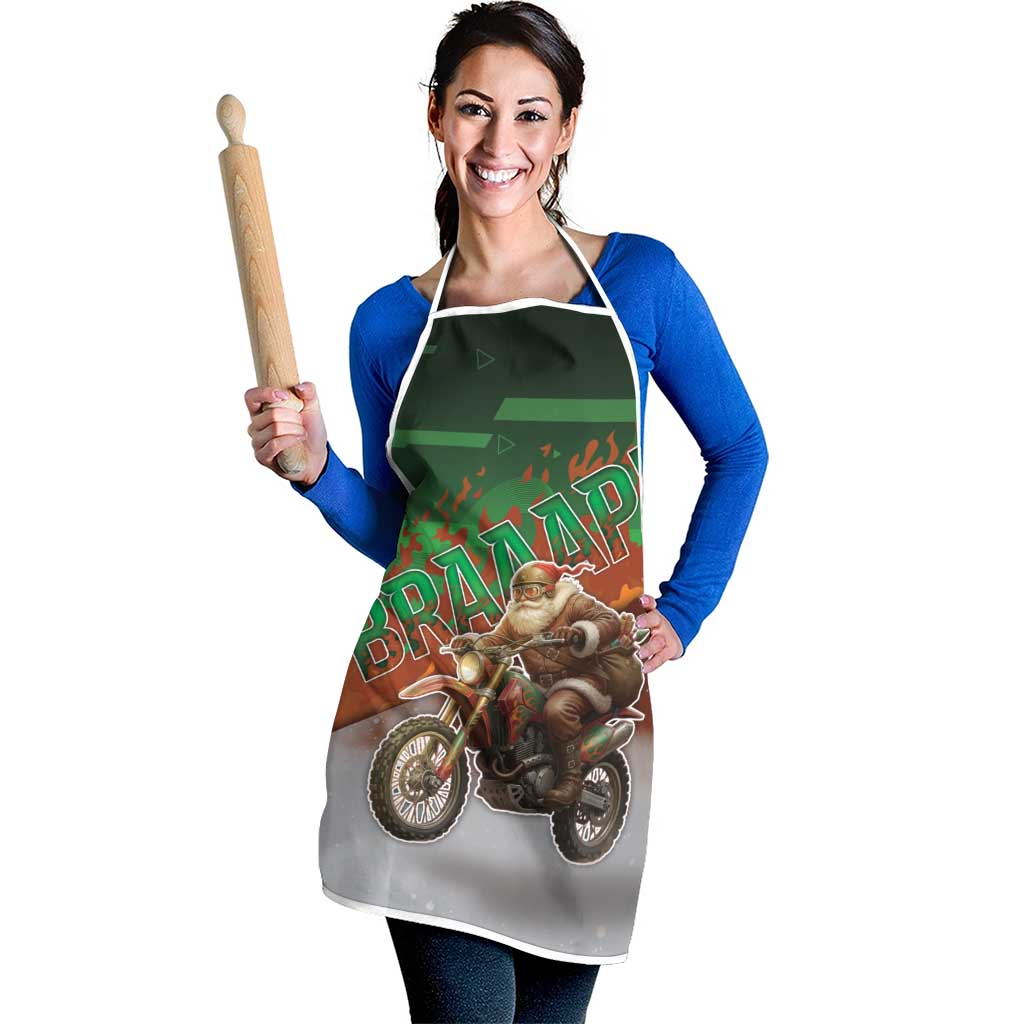Braaap Christmas Apron Motocross Santa - Wonder Print Shop