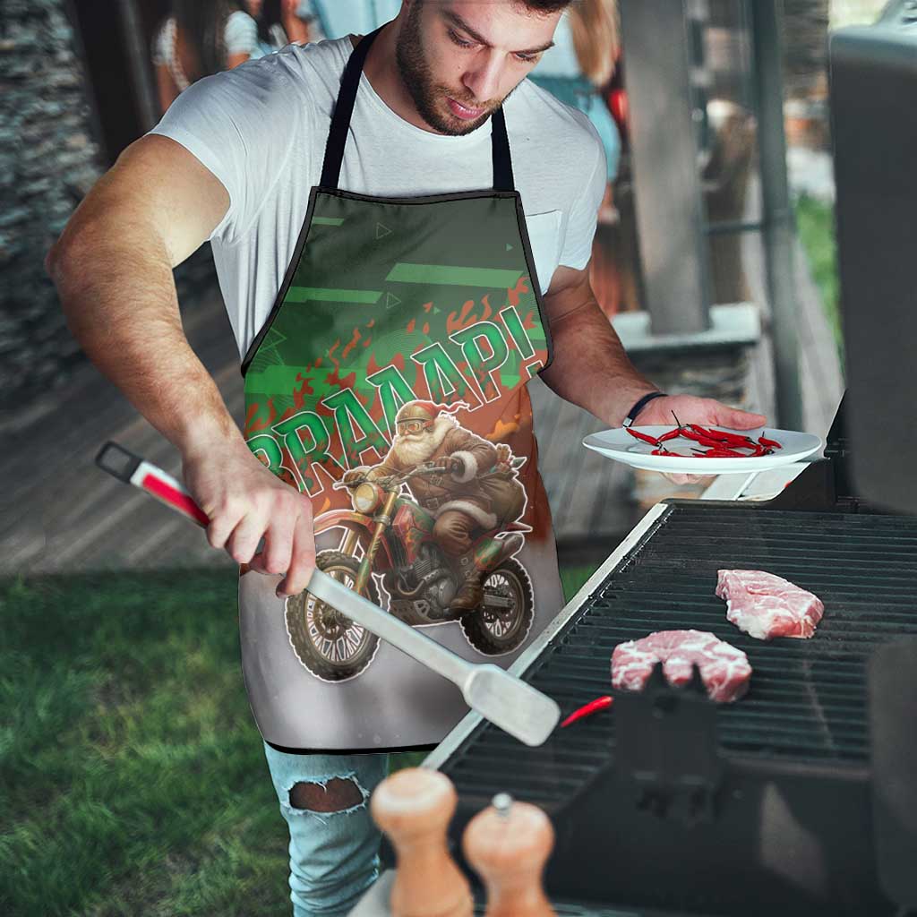 Braaap Christmas Apron Motocross Santa - Wonder Print Shop