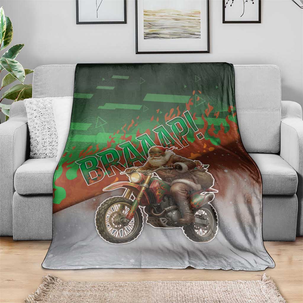 Braaap Christmas Blanket Motocross Santa - Wonder Print Shop