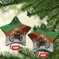 Braaap Christmas Ceramic Ornament Motocross Santa - Wonder Print Shop