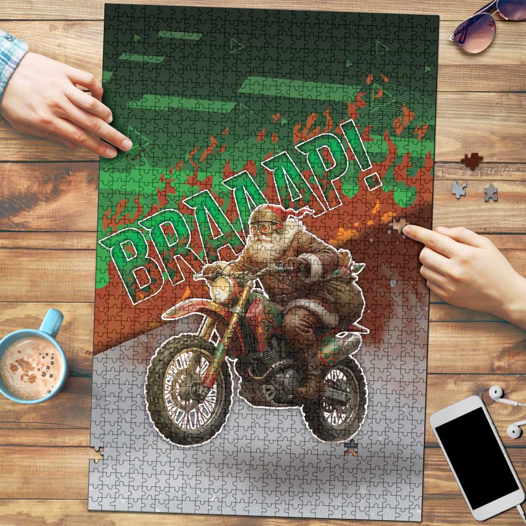 Braaap Christmas Puzzle Motocross Santa - Wonder Print Shop