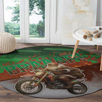 Braaap Christmas Round Carpet Motocross Santa - Wonder Print Shop