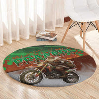 Braaap Christmas Round Carpet Motocross Santa - Wonder Print Shop