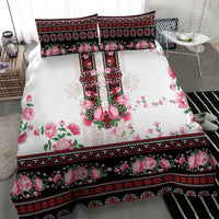 Red Romanian National Costume Bedding Set Peony Flowers Traditional Folk Pattern - Wonder Print Shop