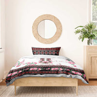 Red Romanian National Costume Bedding Set Peony Flowers Traditional Folk Pattern - Wonder Print Shop