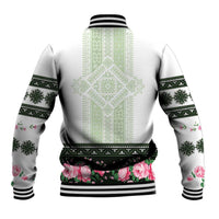 Green Romanian National Costume Baseball Jacket Peony Flowers Traditional Folk Pattern - Wonder Print Shop