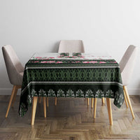 Green Romanian National Costume Tablecloth Peony Flowers Traditional Folk Pattern - Wonder Print Shop