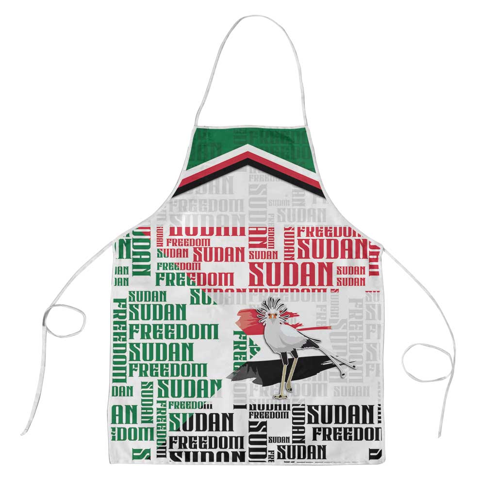Sudan Apron Secretary Bird With Typography Patterns - Wonder Print Shop