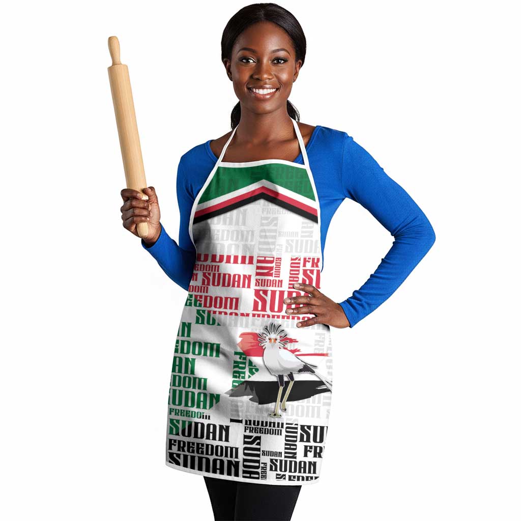Sudan Apron Secretary Bird With Typography Patterns - Wonder Print Shop