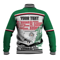 Personalized Sudan Baseball Jacket Secretary Bird With Typography Patterns - Wonder Print Shop