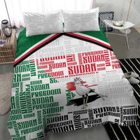 Sudan Bedding Set Secretary Bird With Typography Patterns - Wonder Print Shop