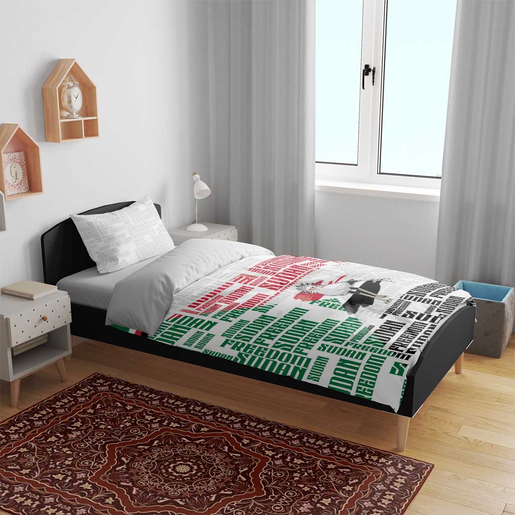 Sudan Bedding Set Secretary Bird With Typography Patterns - Wonder Print Shop
