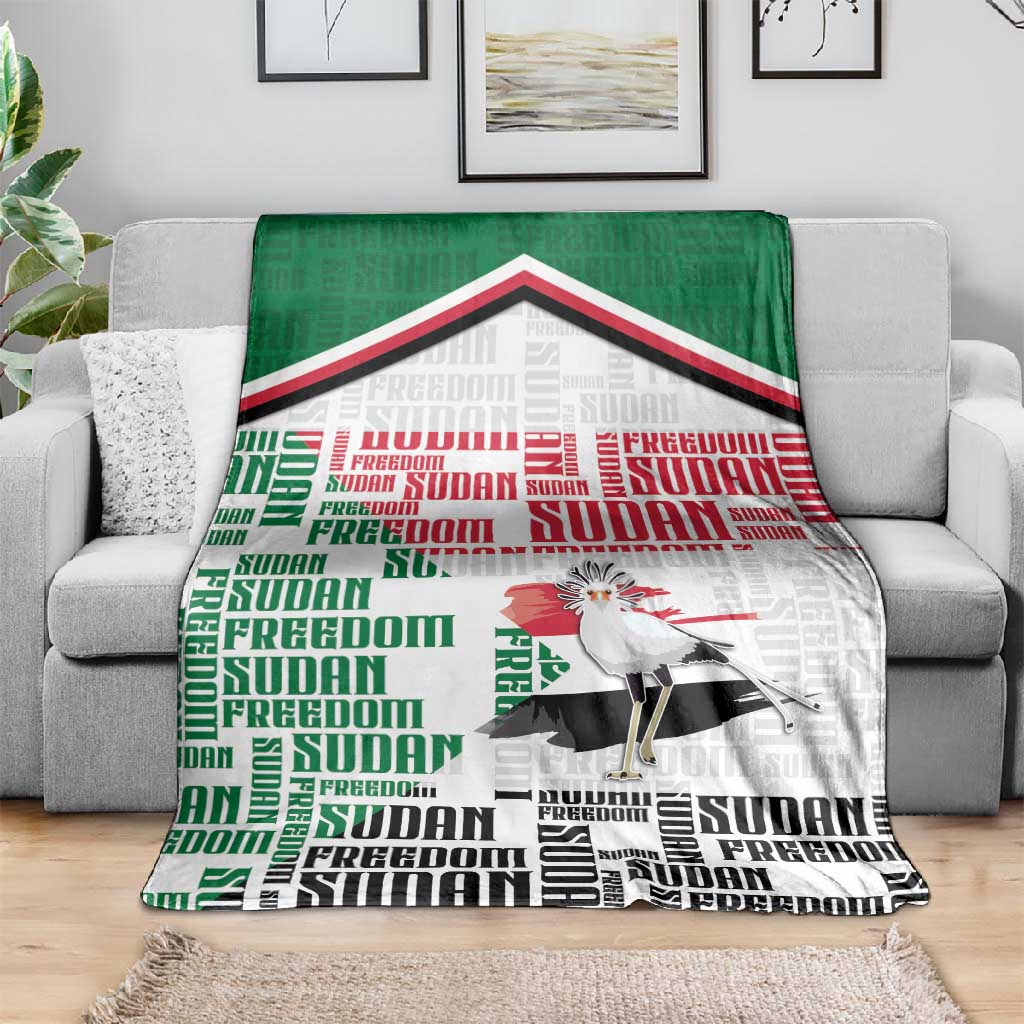 Sudan Blanket Secretary Bird With Typography Patterns - Wonder Print Shop