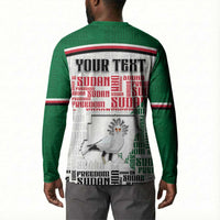 Personalized Sudan Button Sweatshirt Secretary Bird With Typography Patterns