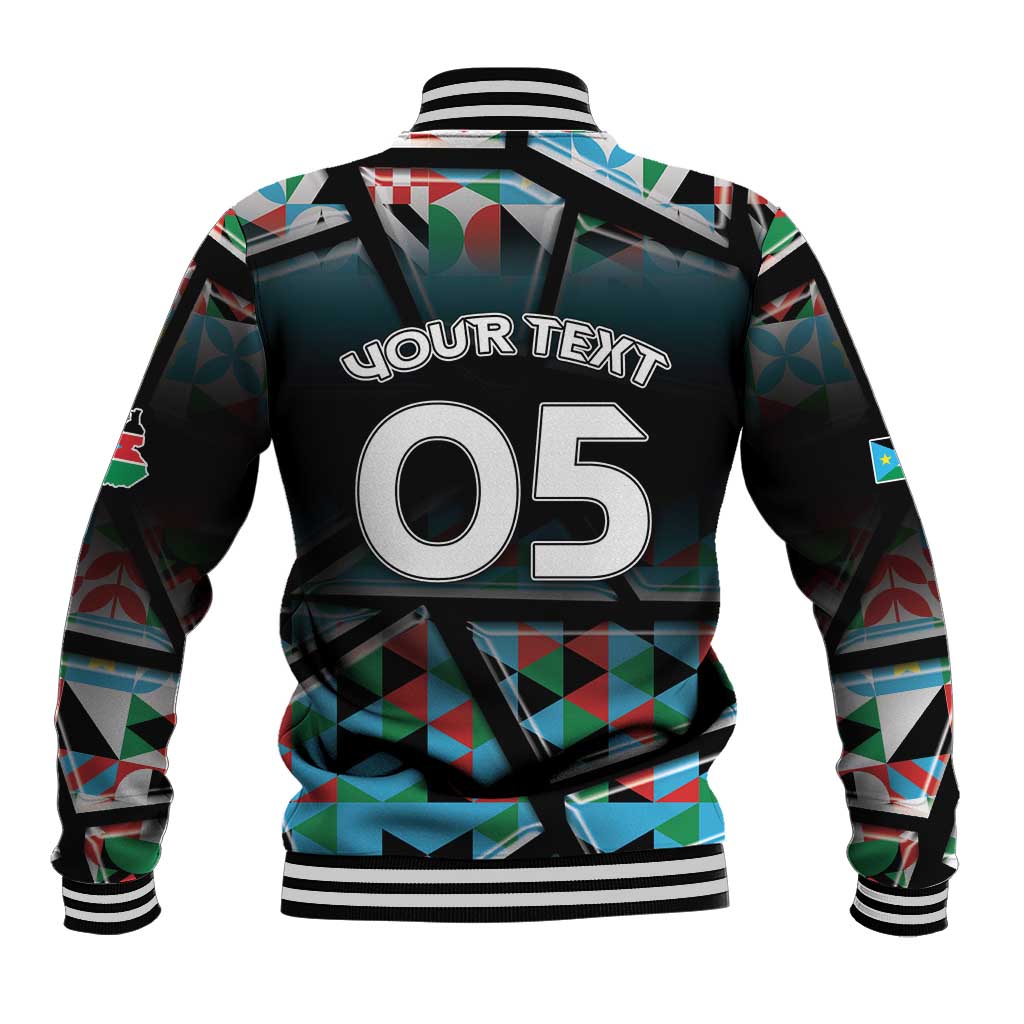 Custom South Sudan Baseball Jacket Geometric African Patterns - Wonder Print Shop