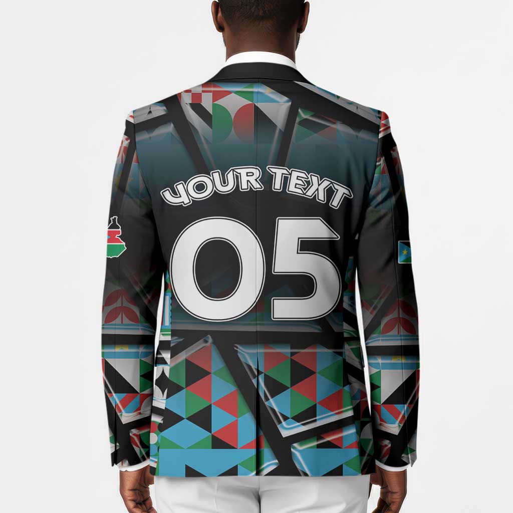 Custom South Sudan Blazer Geometric African Patterns - Wonder Print Shop
