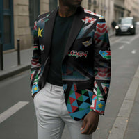 Custom South Sudan Blazer Geometric African Patterns - Wonder Print Shop