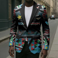 Custom South Sudan Blazer Geometric African Patterns - Wonder Print Shop