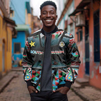 Custom South Sudan Bomber Jacket Geometric African Patterns - Wonder Print Shop