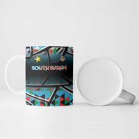 Custom South Sudan Ceramic Mug Geometric African Patterns - Wonder Print Shop