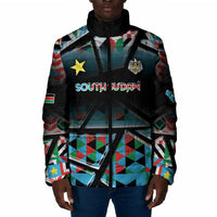 Custom South Sudan Padded Jacket Geometric African Patterns - Wonder Print Shop