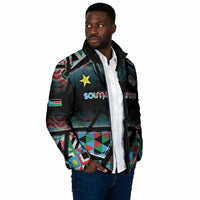 Custom South Sudan Padded Jacket Geometric African Patterns - Wonder Print Shop