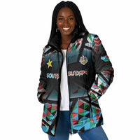Custom South Sudan Padded Jacket Geometric African Patterns - Wonder Print Shop