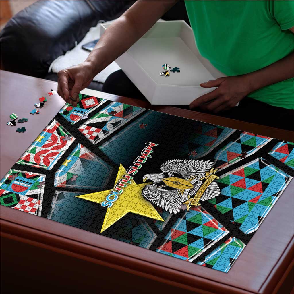 South Sudan Puzzle Geometric African Patterns - Wonder Print Shop