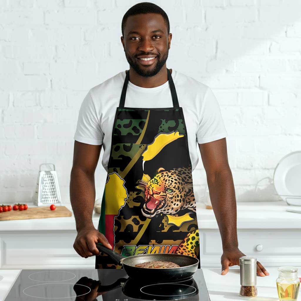 Benin Apron Powerful African Leopard - Wonder Print Shop