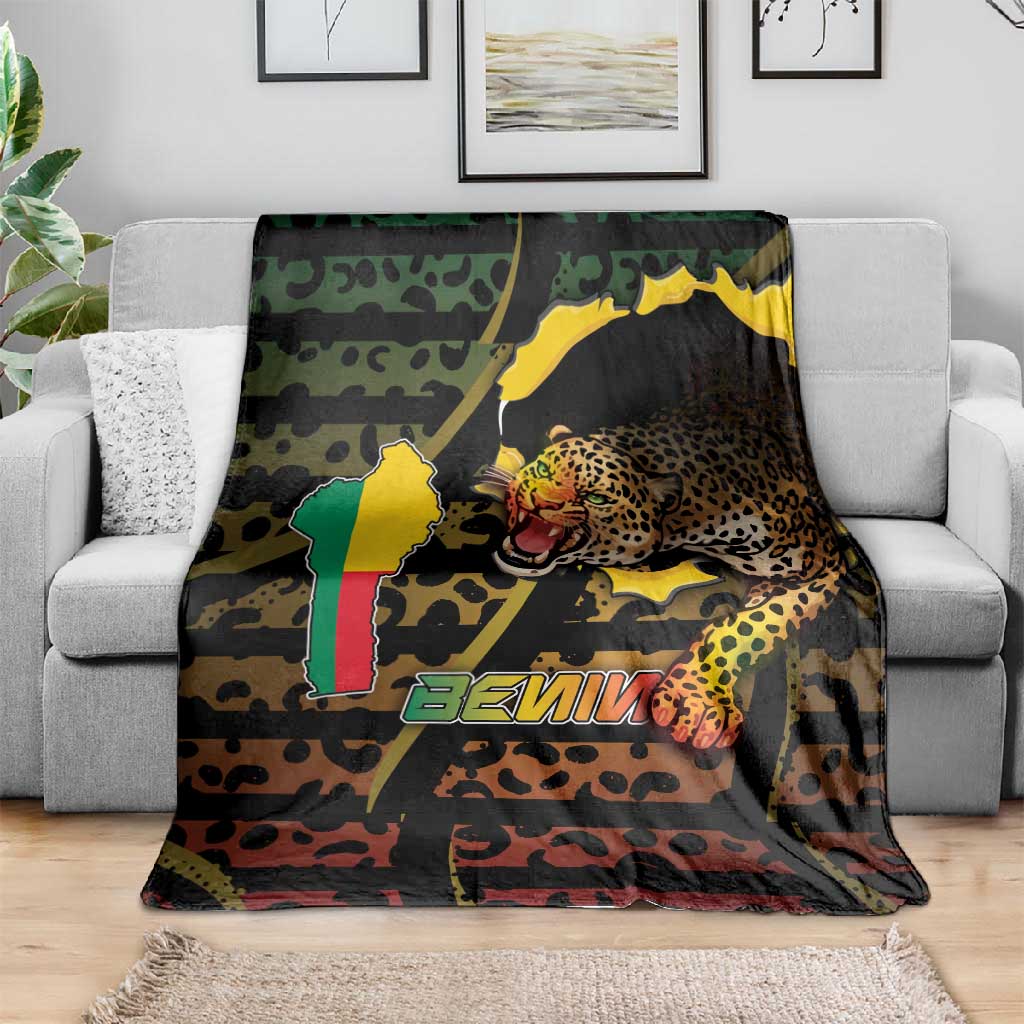 Benin Blanket Powerful African Leopard - Wonder Print Shop