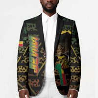 Personalized Benin Blazer Powerful African Leopard - Wonder Print Shop